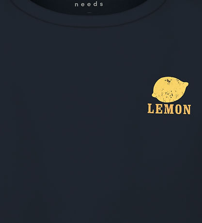 Name It T-shirt - NkfVarutti - Dark Sapphire w. Lemon