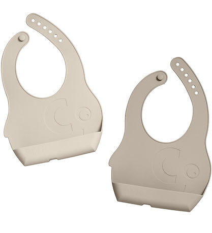 Sebra Silikon Lätzchen - 2er-Pack - Fanto - Jetty Beige