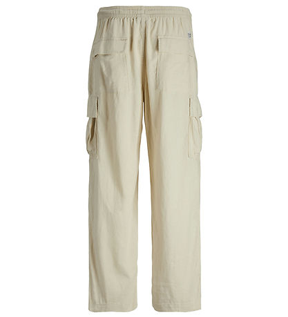 Jack & Jones Trousers - Linen - JpstBill - Cargo - Summer Sand