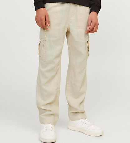 Jack & Jones Trousers - Linen - JpstBill - Cargo - Summer Sand