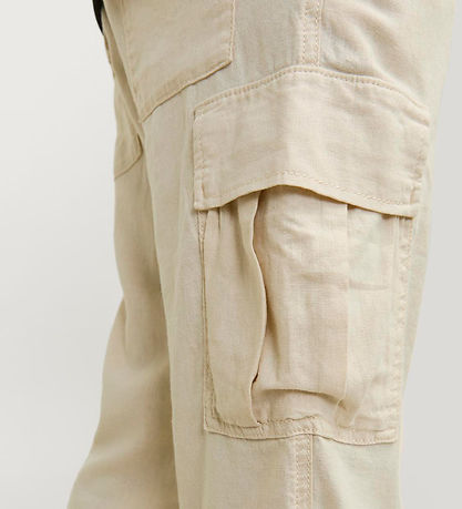 Jack & Jones Trousers - Linen - JpstBill - Cargo - Summer Sand