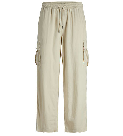 Jack & Jones Trousers - Linen - JpstBill - Cargo - Summer Sand