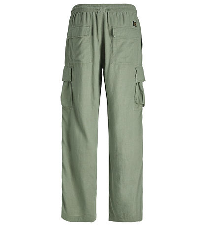 Jack & Jones Trousers - Linen - JpstBill - Cargo - Laurel Wreath