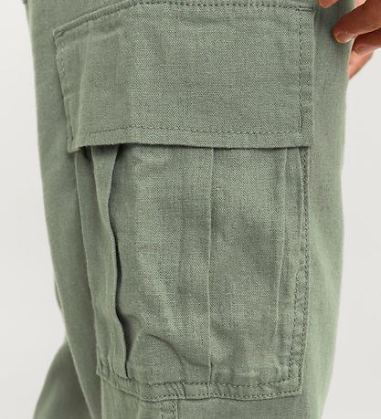 Jack & Jones Trousers - Linen - JpstBill - Cargo - Laurel Wreath