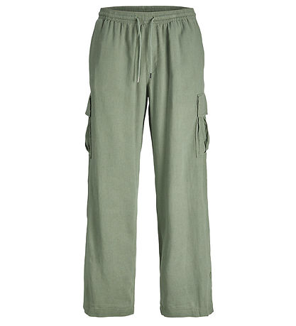 Jack & Jones Trousers - Linen - JpstBill - Cargo - Laurel Wreath