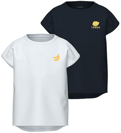 Name It T-Shirt - NkfVarutti - 2er-Pack - Bright White/Dark Sapp