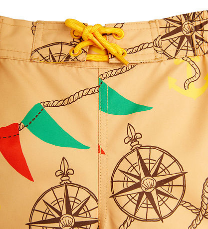 Mini Rodini Swim Trunks - Nautical - Aop Beige