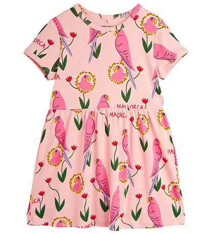 Mini Rodini Dress - Parrot Aop - Pink