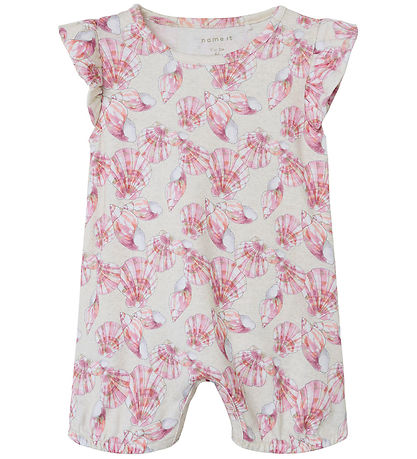 Name It Summer Romper - NbfJellia - Peyote Melange w. Seashell