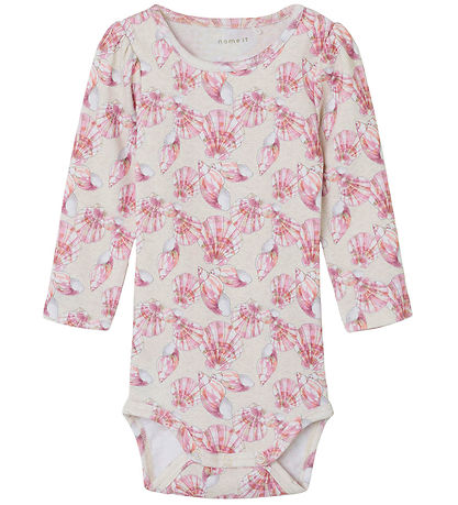 Name It Bodysuit L/æ - NbfJellia - Peyote Melange w. Seashells