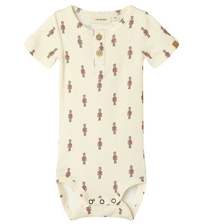 Lil' Atelier Bodysuit k/ - Rib - NbmGio - Turtledove w. Tin Sol