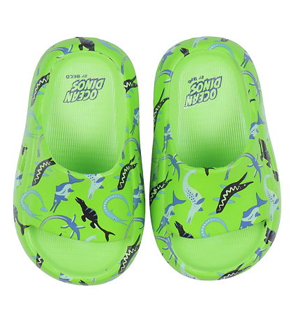 BECO Flip Flops - Ocean Dinos - Green