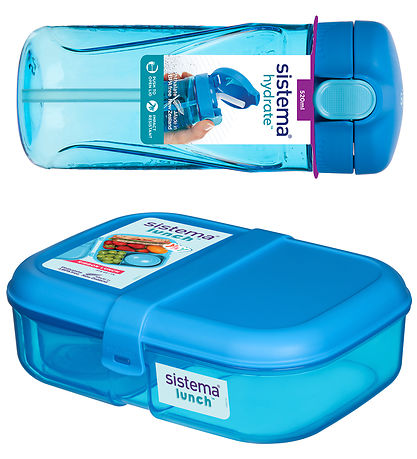 Sistema Lunchbox w. Water Bottle + Cooler Bag - Blue