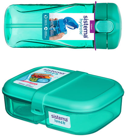 Sistema Lunchbox w. Water Bottle + Cooler Bag - Green