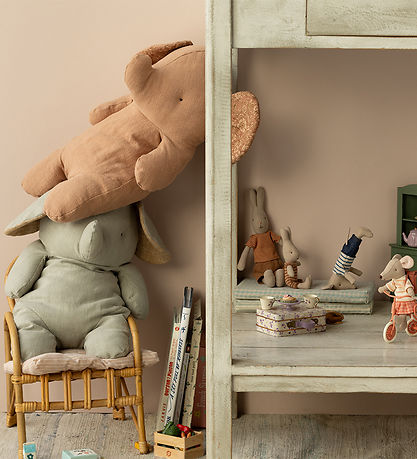 Maileg Gosedjur - Safari Friends - Elefant - Stor - 45 cm - Grå