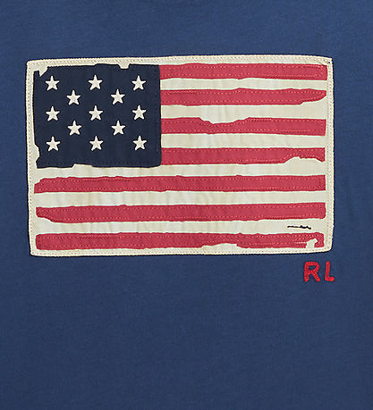 Polo Ralph Lauren T-Shirt - Rustikal Navy m. Flagge