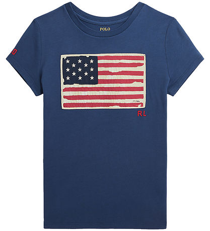 Polo Ralph Lauren T-Shirt - Rustique Marine av. Drapeau