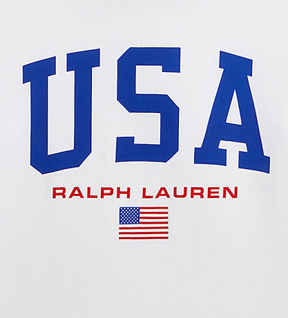 Polo Ralph Lauren T-shirt - Cropped - White w. USA