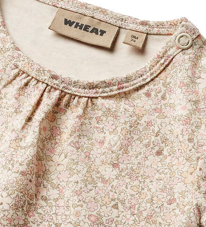 Wheat Bodysuit k/ - Linette - Cream Flower Meadow