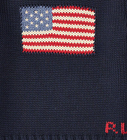 Polo Ralph Lauren Blouse - Knitted - Navy w. Flag