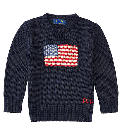 Polo Ralph Lauren Bluse - Strick - Navy m. Flagge