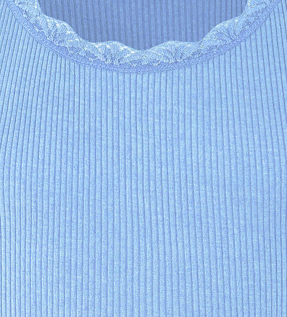 Rosemunde Top - Silk/Cotton - Heaven Blue w. Lace