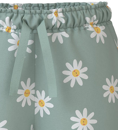 Name It Shorts - Noos - NmfVigga - Silt Green/Daisy Flowers