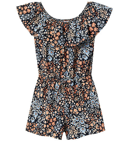 Barboteuse d'Été Name It - Nmf Vinaya - Dark Sapphire/Flower Pow