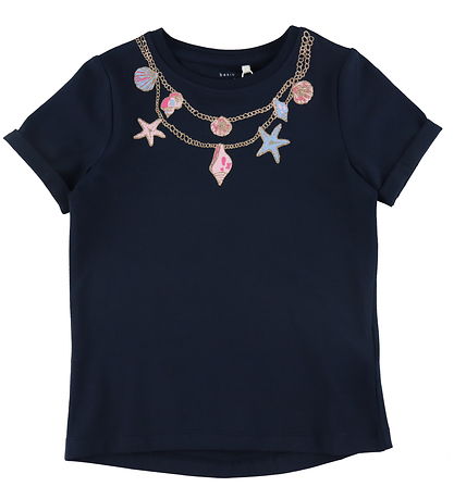 Name It T-shirt - NmfVix - Dark Sapphire/Halsband