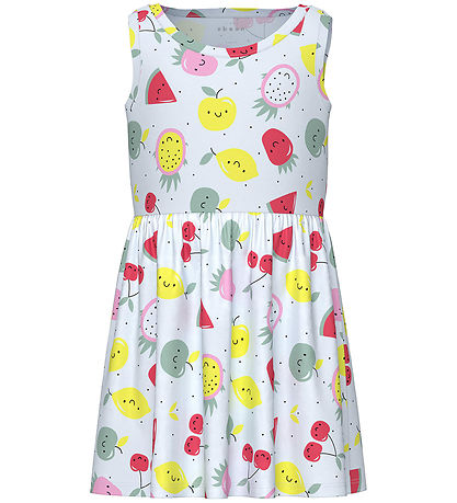 Name It Dress - NmfVineo - Bright White w. Fruits