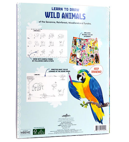 Eeboo Colouring Book - Lear To Draw - Wild Animals