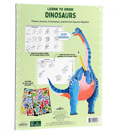 Eeboo Colouring Book - Lear To Draw - Dinosaurs