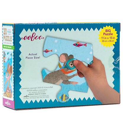 Eeboo Puzzlespiel - 20 Teile - 28x38 cm - Tiefseeschatz