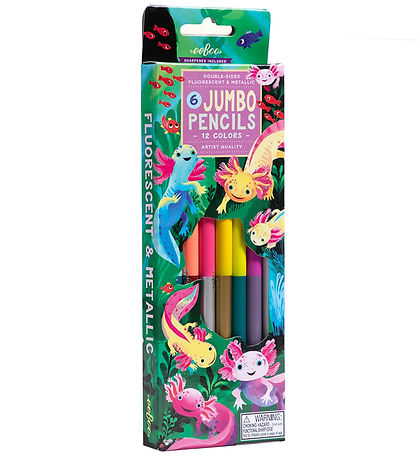 Eeboo Colouring Pencils - 6 pcs - Jumbo - Axolotl