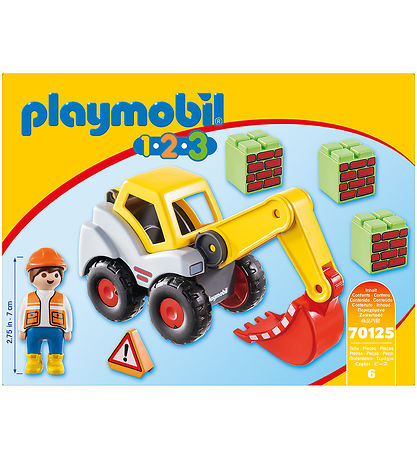Playmobil 1.2.3 - Excavator - 70125 - 6 Parts