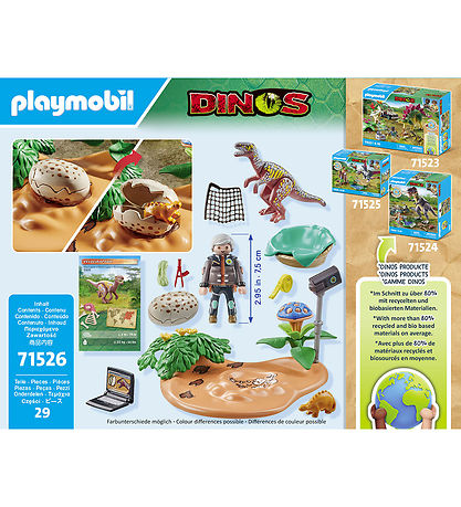 Playmobil Dinos - Stegosaurus Nest With Egg Thief - 71526 - 29 D