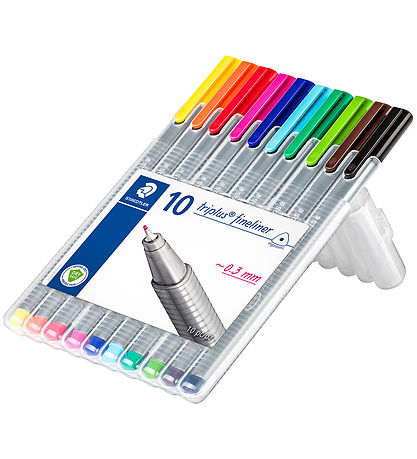 Staedtler Tússlitir - 10 Stk. - Triplus Fineliner - 0,3 mm