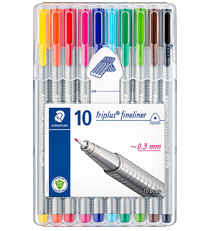 Staedtler Tússlitir - 10 Stk. - Triplus Fineliner - 0,3 mm