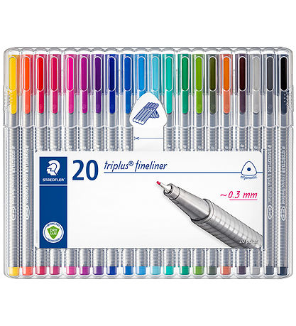 Staedtler Tússlitir - 20 Stk. - Triplus Fineliner - 0,3 mm