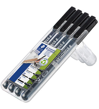 Staedtler Tússlitir - 4 Stk. - Lumocolor Perm OHP - Svart