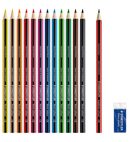 Staedtler Crayons de couleur - Bois recycl Noris - Pack bonus -