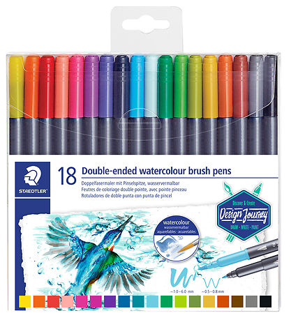 Staedtler Tússlitir - 18 Stk. - Double-enda vatnslitaburstapenni