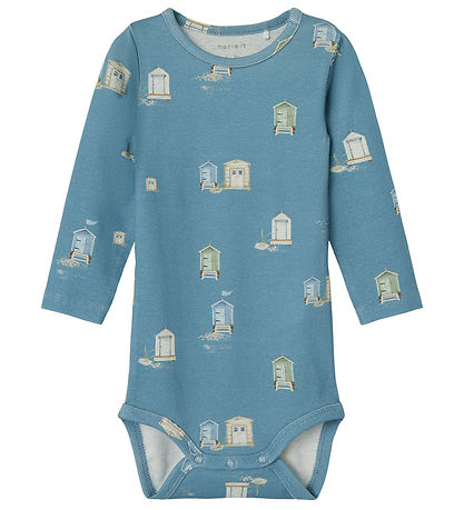 Name It Bodysuit L/ - NbmHing - Provincial Blue w. Print