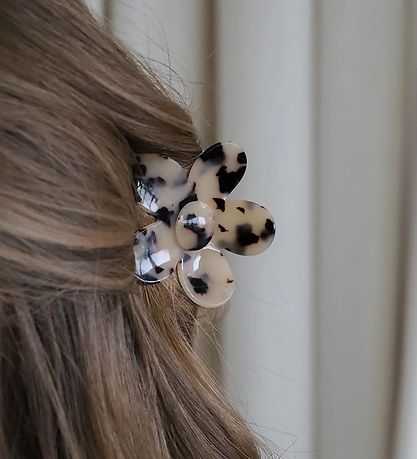 By Str Hair clip - Adeline - 7 cm - Black/Beige