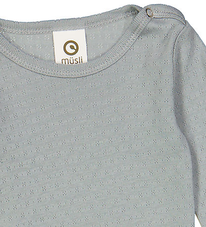 Müsli Samfella L/æ - Pointelle - Jasmine Blue