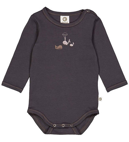 Müsli Bodysuit L/æ - Whale - Mystery Blue