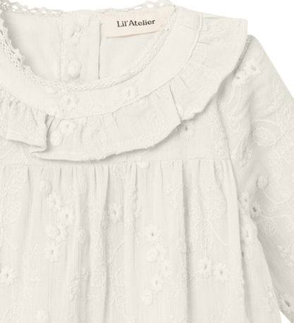 Lil' Atelier Christening dress - NbfFauna - Coconut Milk