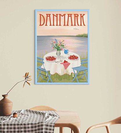 Vissevasse Affisch - 50x70 cm - Danmark - Jordgubbar