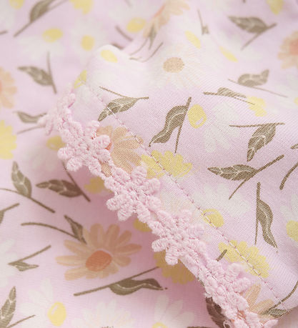 Minymo Bodysuit k/ - Pink Tulle w. Flowers