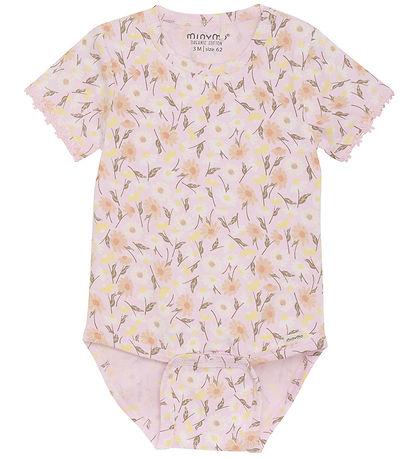 Minymo Romper k/ - Roze Tulle m. Bloemen